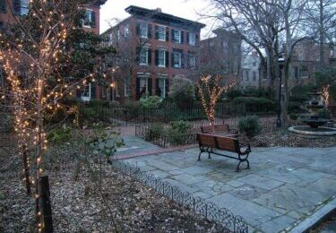 John Street Park in the Bolton Hill neighborhood of Baltimore has a wonderful sense of history and residential coziness.